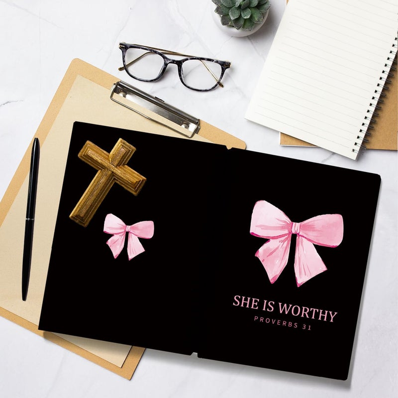 WLIANG Pink And Black Spiral Bible Notebook Journal for Women, Inspirational Christian Scripture Prayer Journal Gifts for Women Girls, Cute Preppy Bible Study Notebook for Bible Notes 5.5 x 8.3 - Image 5